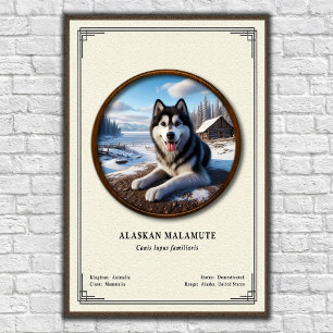 Alaskan Malamute Zoologi Serie Poster