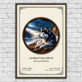 Alaskan Malamute Zoologisk Serie Poster