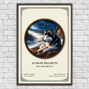 Alaskan Malamute Zoologisk Serie Poster