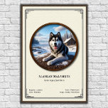 Alaskan Malamute Zoology Series Poster<br><div class="desc">• This digital illustration features a detailed specimen study presented in a classic natural history museum style with scientific data and a vintage aesthetic.
• Requests and/or questions are encouraged and appreciated!</div>