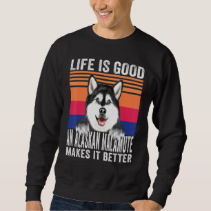 Alaskan Malamutes Gör Ditt Liv Bra Vintage Lång Ärmad Tröja