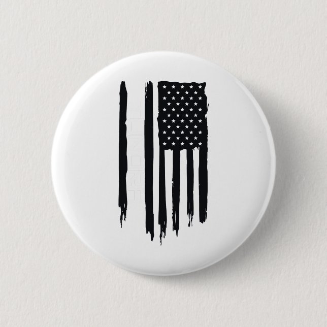 Alaskan Rugged Tundra American Flag Usa  Knapp (Framsida)