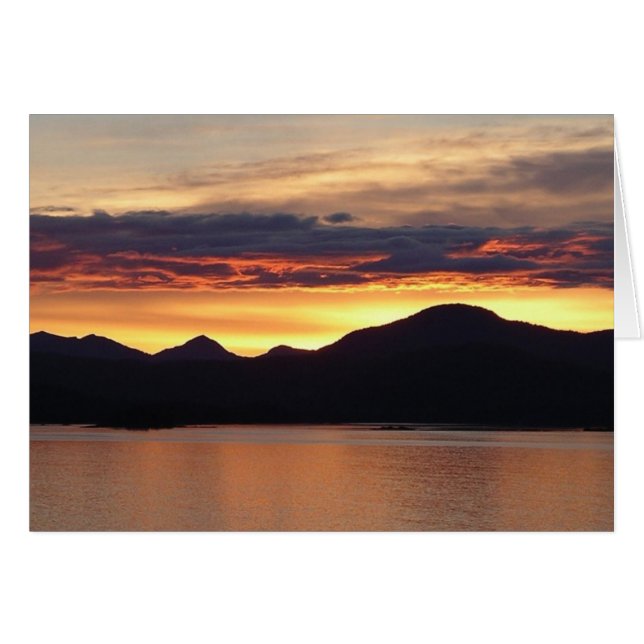 Alaskan Sunset I Vacker Alaska-fotografering OBS Kort (Framsidan Horizontal)