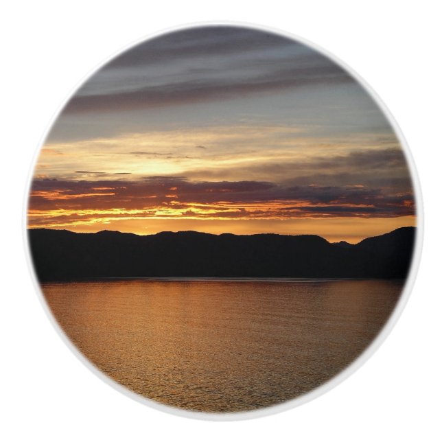 Alaskan Sunset II Vacker Alaska-fotografering Knopp (Framsidan)