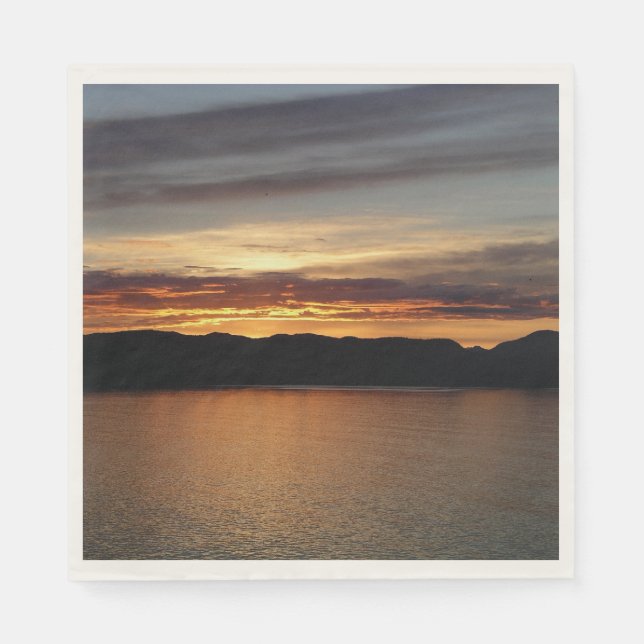 Alaskan Sunset II Vacker Alaska-fotografering Pappersservett (Framsidan)