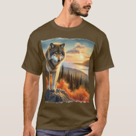 Alaskansk Timmer Varg Höstsäsong Mäns T Shirt