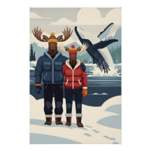 Alaskansk valskådning fotobombsaffisch