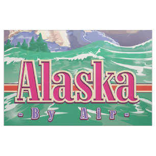 Alaskansk vintage-resaaffisch. tyg