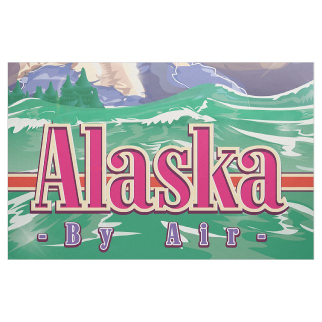 Alaskansk vintage-resaaffisch. tyg (Yard)