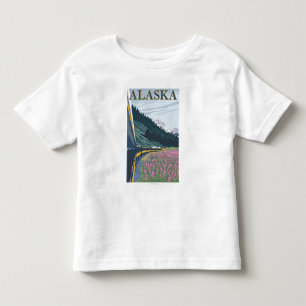 AlaskaRailroad och Fireweedvintage resor Tee