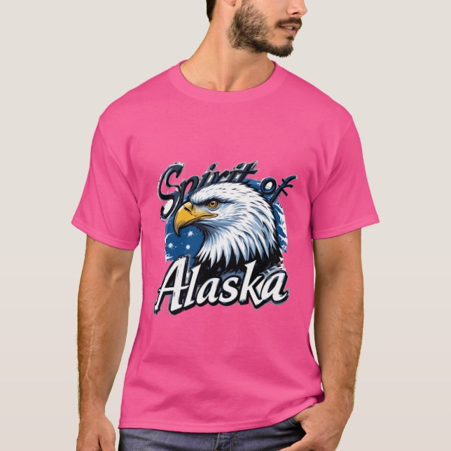 "Alaskas anda" Eagle och Wilderness T Shirt (Framsida)