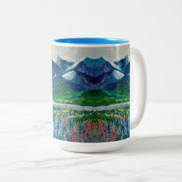Alaskas berg och Fireweed 15oz mugg