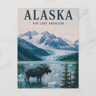 🏔️ Alaskas bergsglacär och vilda djur Vykort