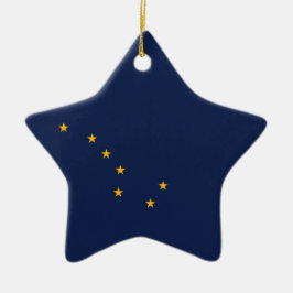 Alaskas Flagga Julgransprydnad Keramik