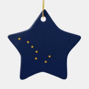 Alaskas Flagga Julgransprydnad Keramik