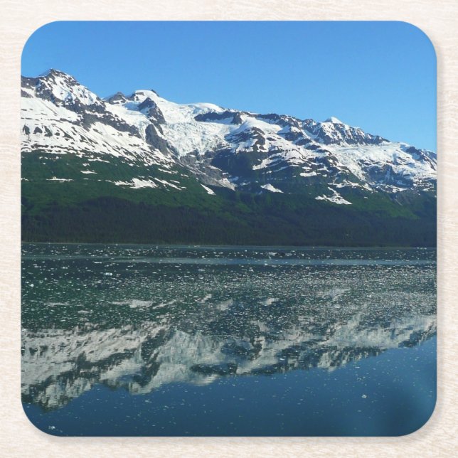 Alaskas kustlinje Vacker naturfotografi Underlägg Papper Kvadrat (Framsidan)