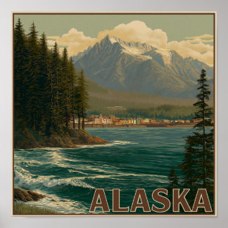 Alaskas kuststadslandskap poster