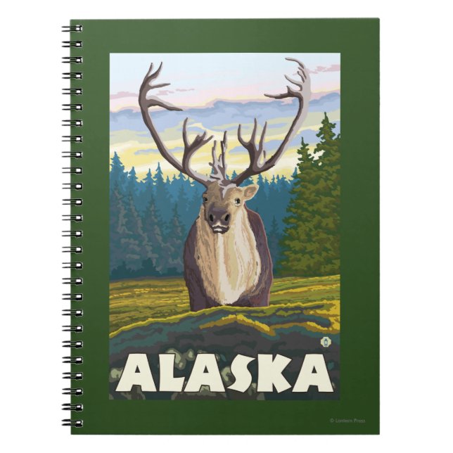 AlaskaVästindiou i Vilden Vintage resor Anteckningsbok (Framsidan)