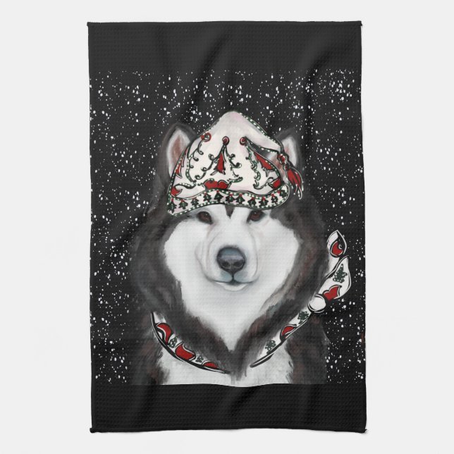 Alaskisk Malamute Kökshandduk (Vertikal)