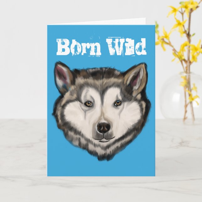 Alaskisk Malamute Kort (Gul blomma)