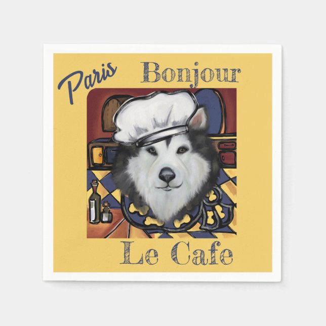 Alaskisk Malamute Pappersservett (Framsidan)