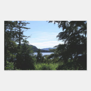 Alaskiskt Landskap Vacker Alaska Fotografi Rektangulärt Klistermärke