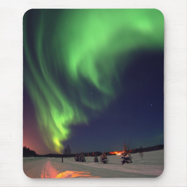 Alaskiskt Norrskens Nattfoto Musmatta (Framsidan)