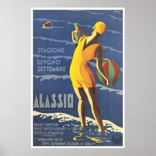 Alassio Resa Konst Italien Sport Affisch Hem