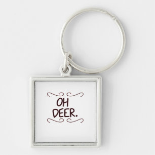 Alastor Oh Deer Kreativ Konst Design Fyrkantig Silverfärgad Nyckelring