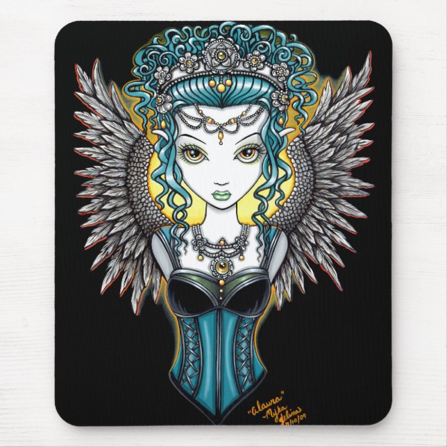 "Alaura" gotisk skyddsängelmousepad Musmatta (Framsidan)