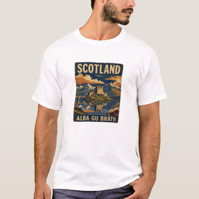 Alba Gu Brath Skottland Affisch T Shirt (Framsida)