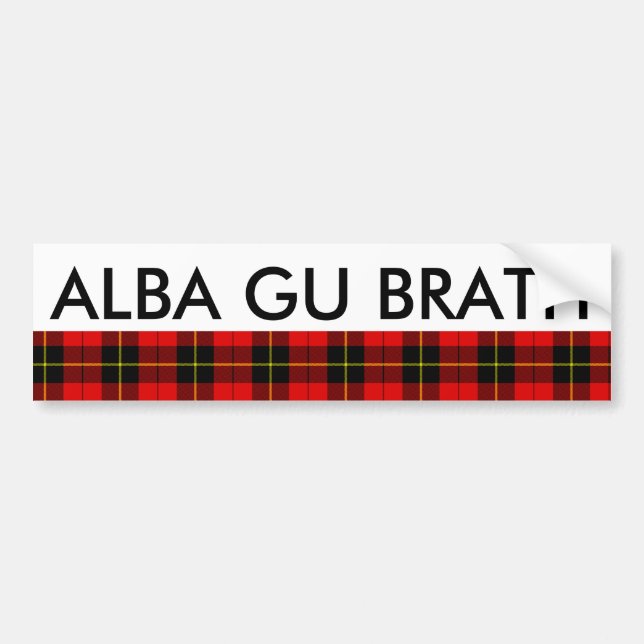 Alba Gu Brath Skottland för evigtWallace Tartan Bildekal (Framsidan)