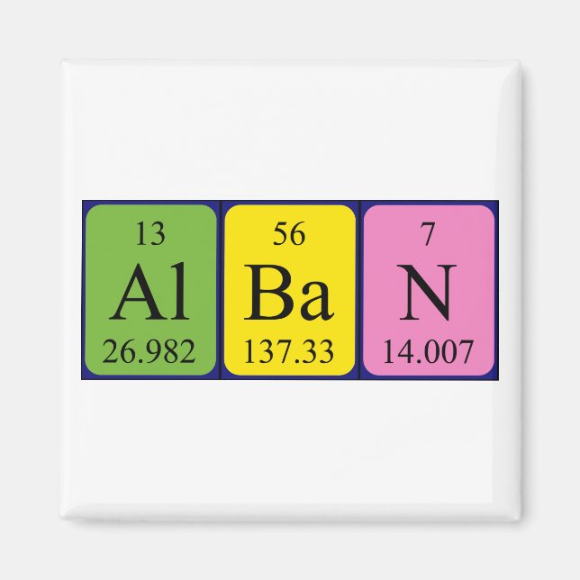 Alban Periodisk magnet bord namn (Framsidan)