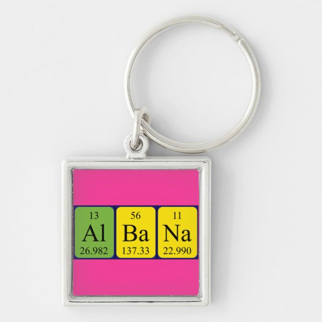 Albana Periodisk nyckelring bord namn (Framsidan)