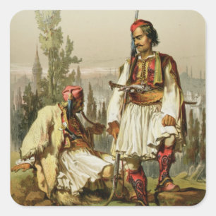 albaner, legosoldater i den ottomanska armén, pub. fyrkantigt klistermärke