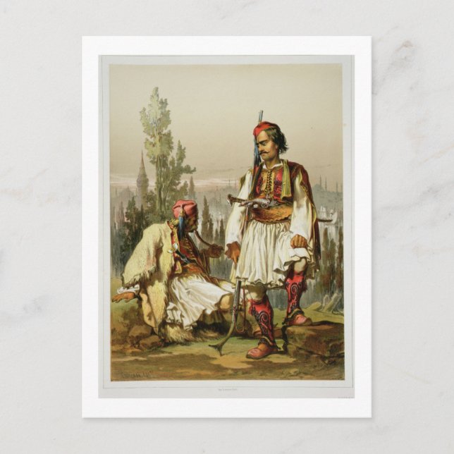 albaner, legosoldater i den ottomanska armén, pub. vykort (Framsida)