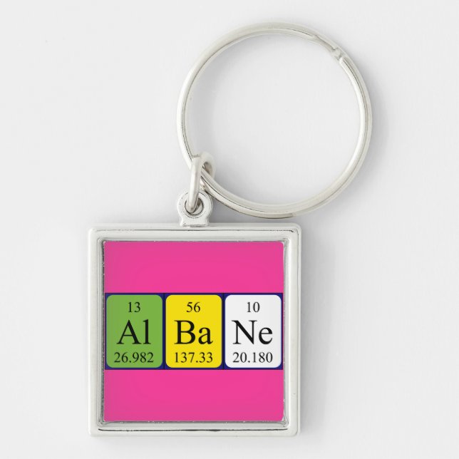 Albanes periodiska nyckelring bord namn (Framsidan)