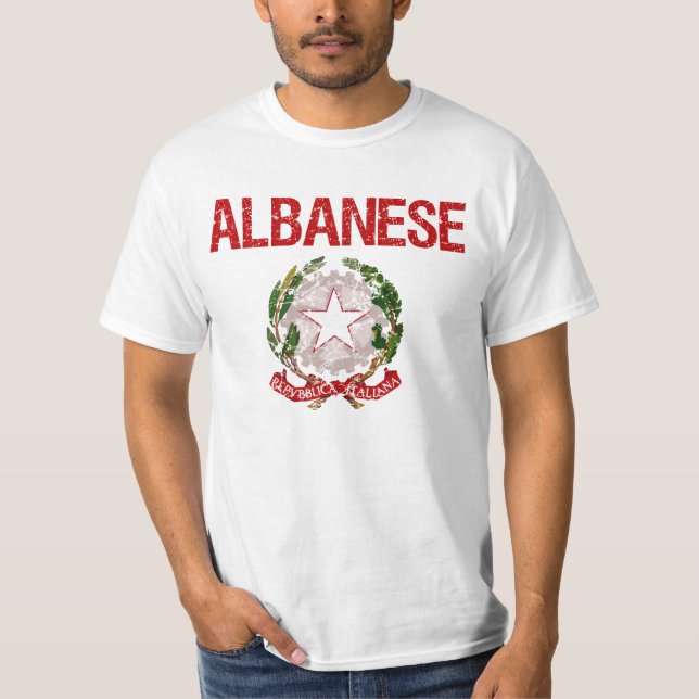 Albanese italienskt efternamn tee shirt (Framsida)