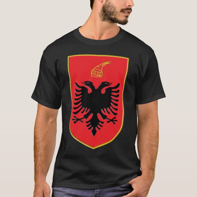 Albania 3d Ensignia T-shirt (Framsida)
