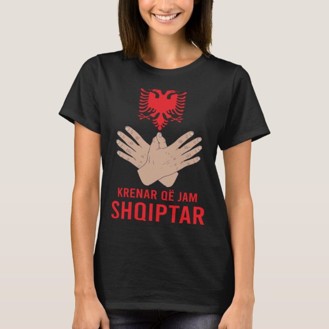 Albania Eagle Flag Kosovo Shqiptar Krenar Qe Jam A T Shirt (Framsida)