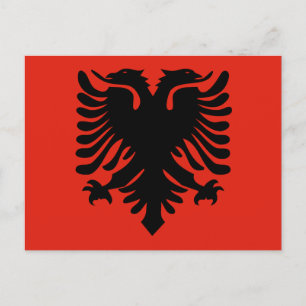albania flagga vycard vykort