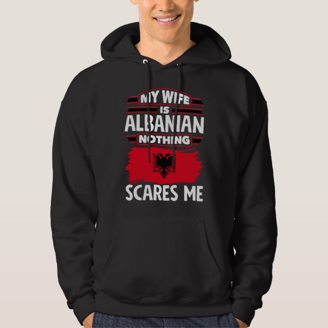 Albanian Albania Albanian Flag Albanian Wife Hoodie (Framsida)