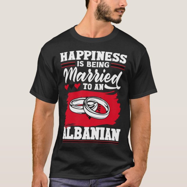 Albanian Albania Albanian Flag Married To An Anlba T Shirt (Framsida)