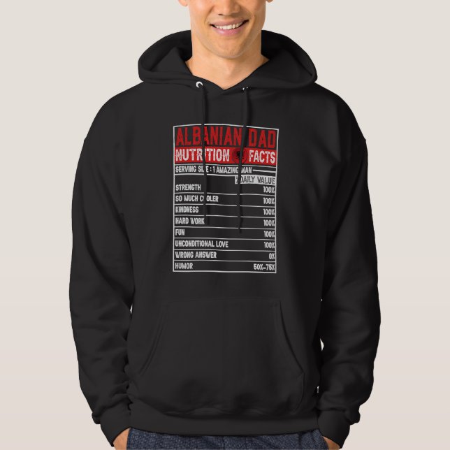 Albanian Dad   Dad Hero Nutritional Father's Day Hoodie (Framsida)