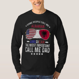 Albanian Dad Fathers Day Papa Albanian American T Shirt