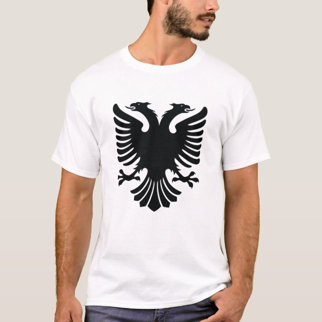 albanian eagle t-shirt aigle albanais t shirt (Framsida)