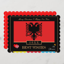 Albanian Flag & Happy New Year/Best Wishes Albania