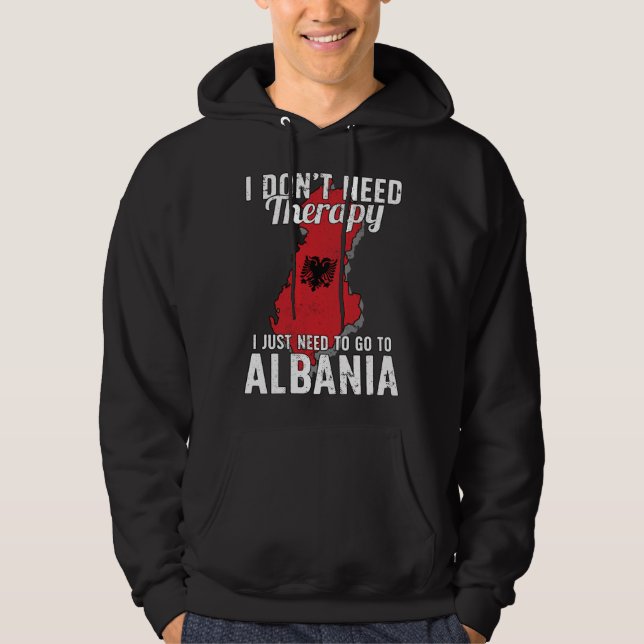 Albanian Flag I Albania Flag I Vacation Gift I Alb Hoodie (Framsida)