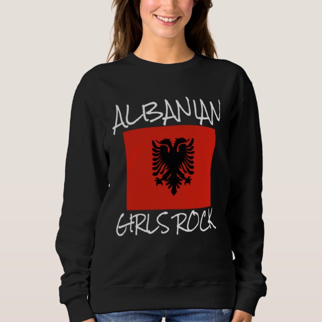 Albanian Girls Rock Proud To Be Albanian Eagle Alb T Shirt (Framsida)