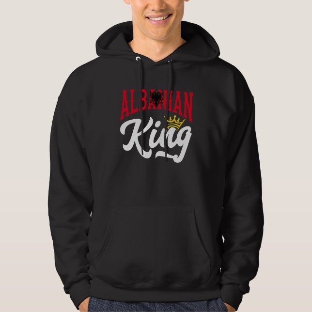 Albanian King Albanian Albania Albanian Flag Hoodie (Framsida)